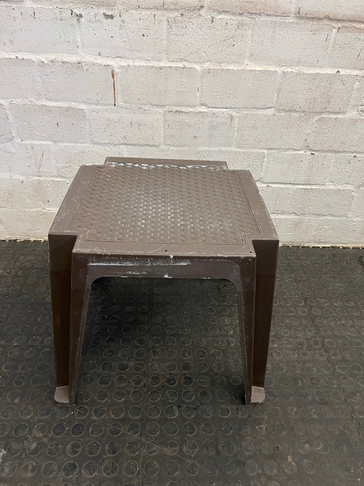 Brown Plastic Stool (White Scuffs)
