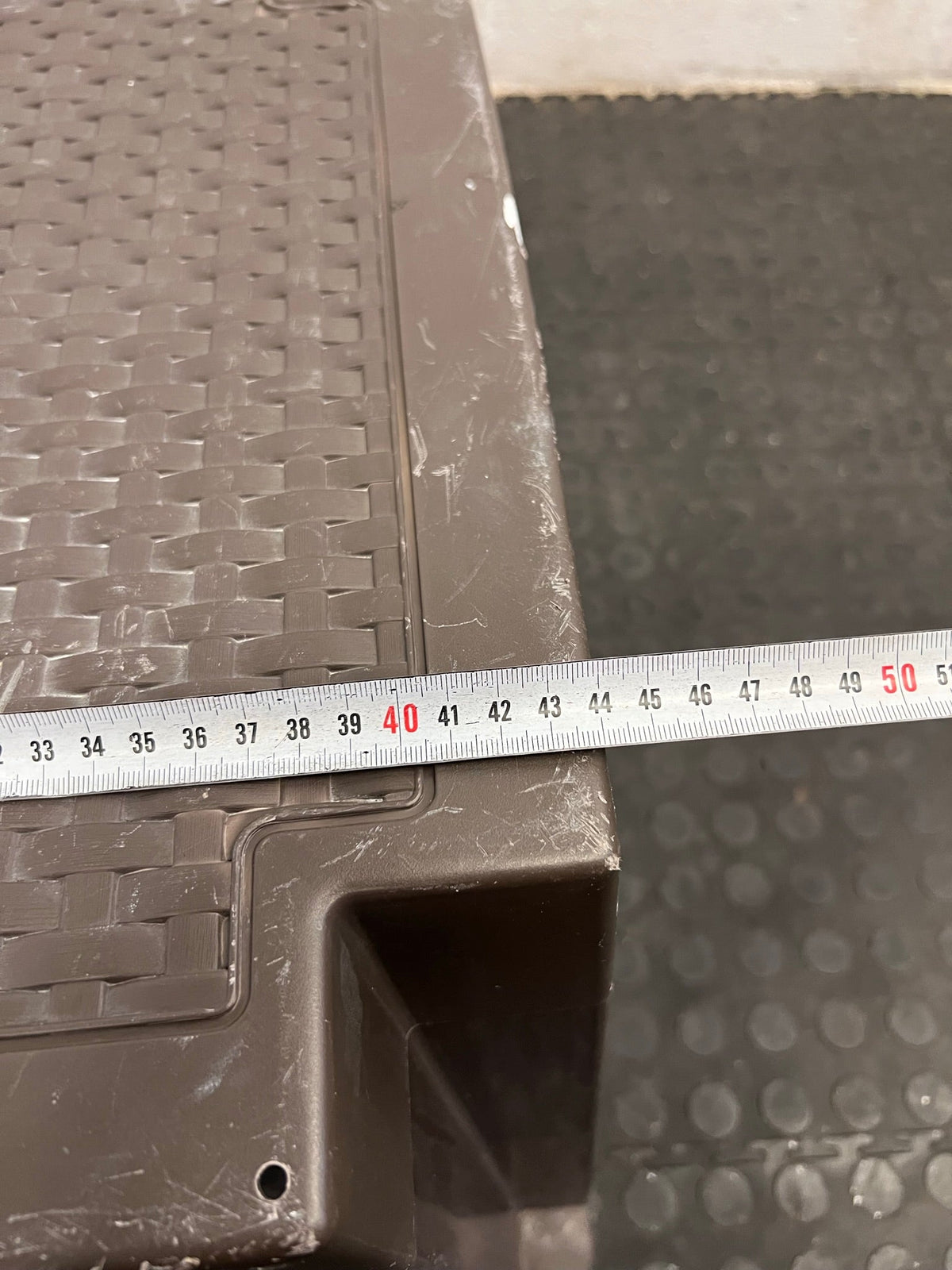 Brown Plastic Stool (White Scuffs)