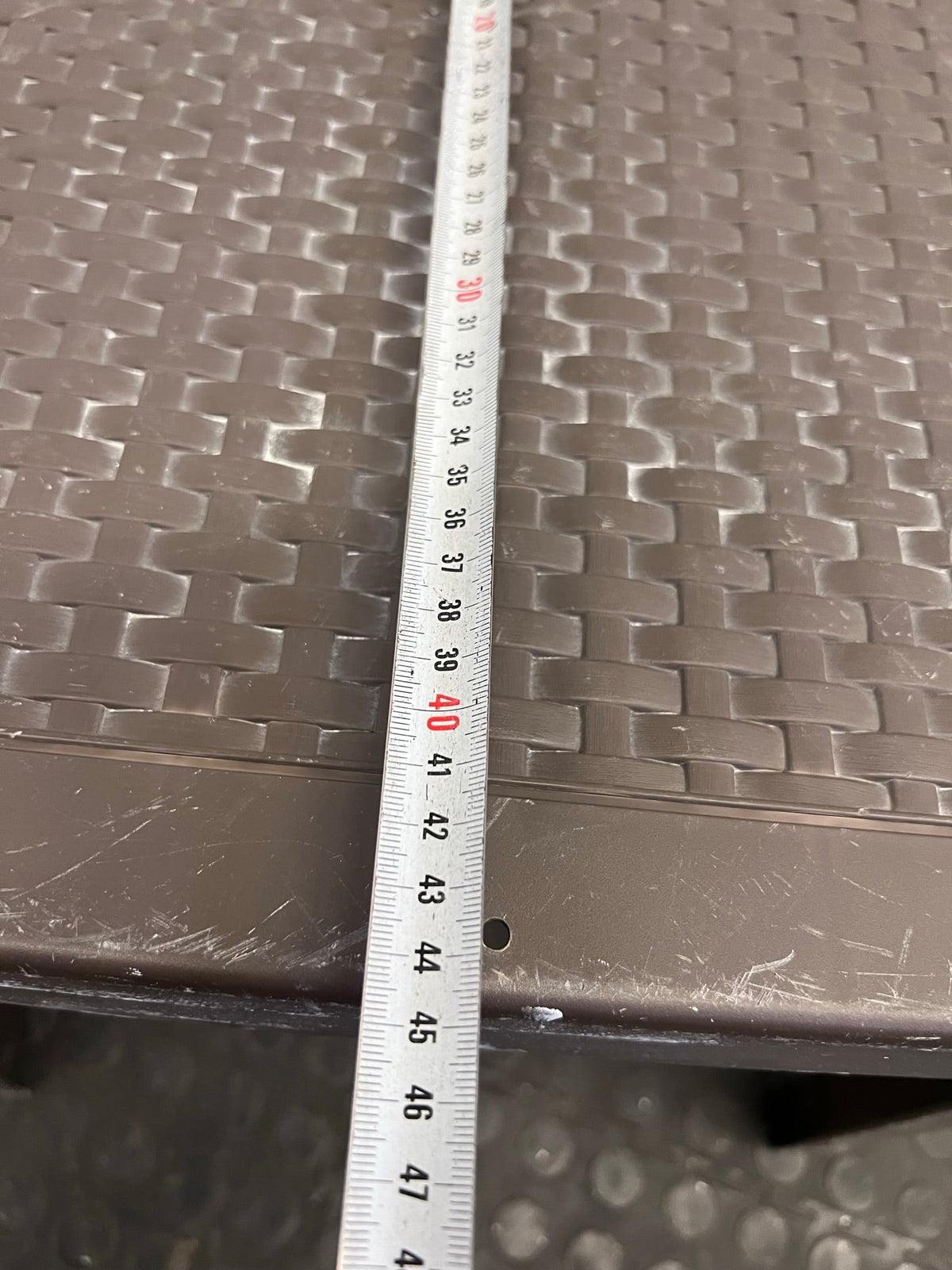 Brown Plastic Stool (White Scuffs)