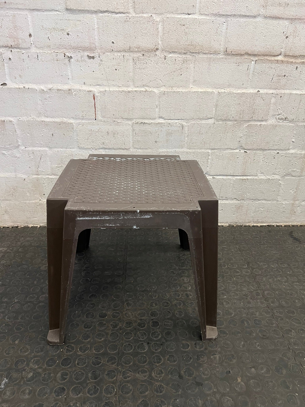 Brown Plastic Stool (White Scuffs)