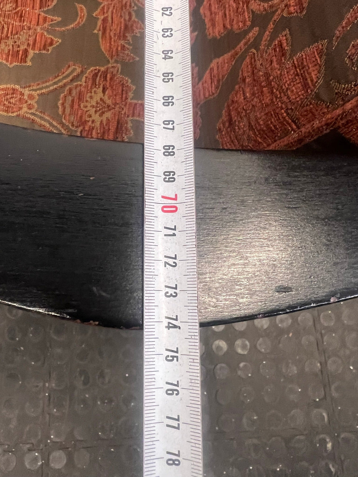 Floral Embroidered Cushioned Arm Chair with Wooden Frame