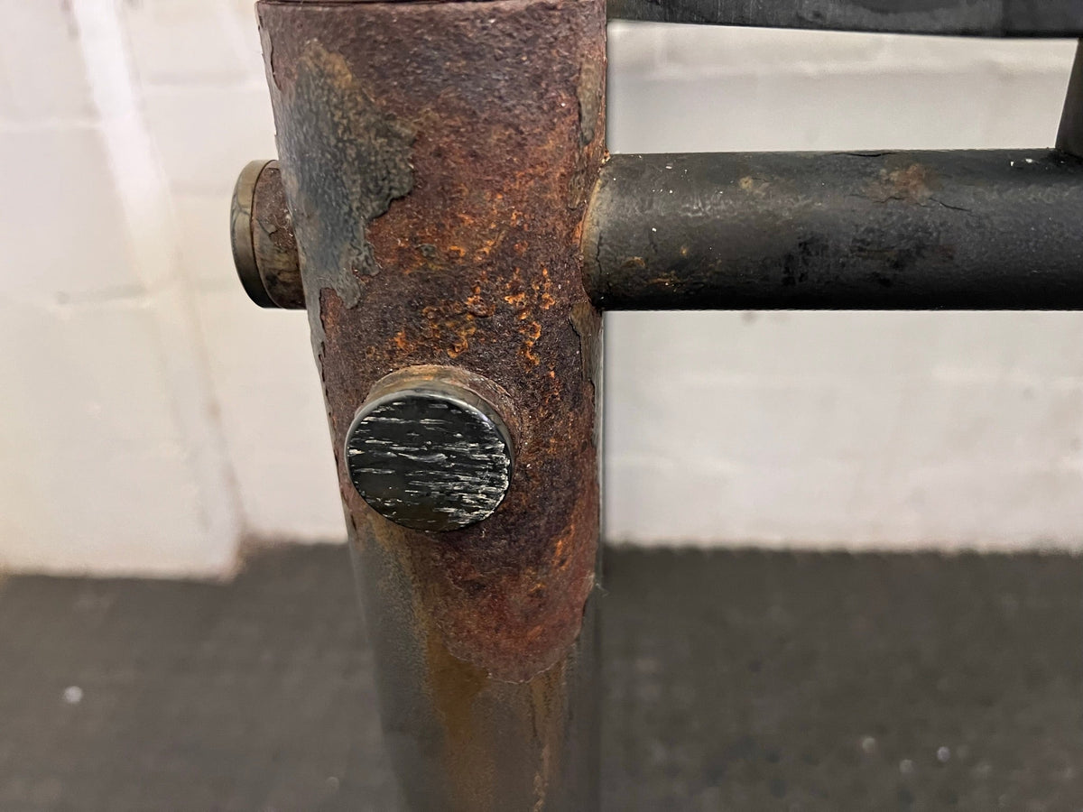 Large Glass Top Outdoor Table (Slightly Rusted)