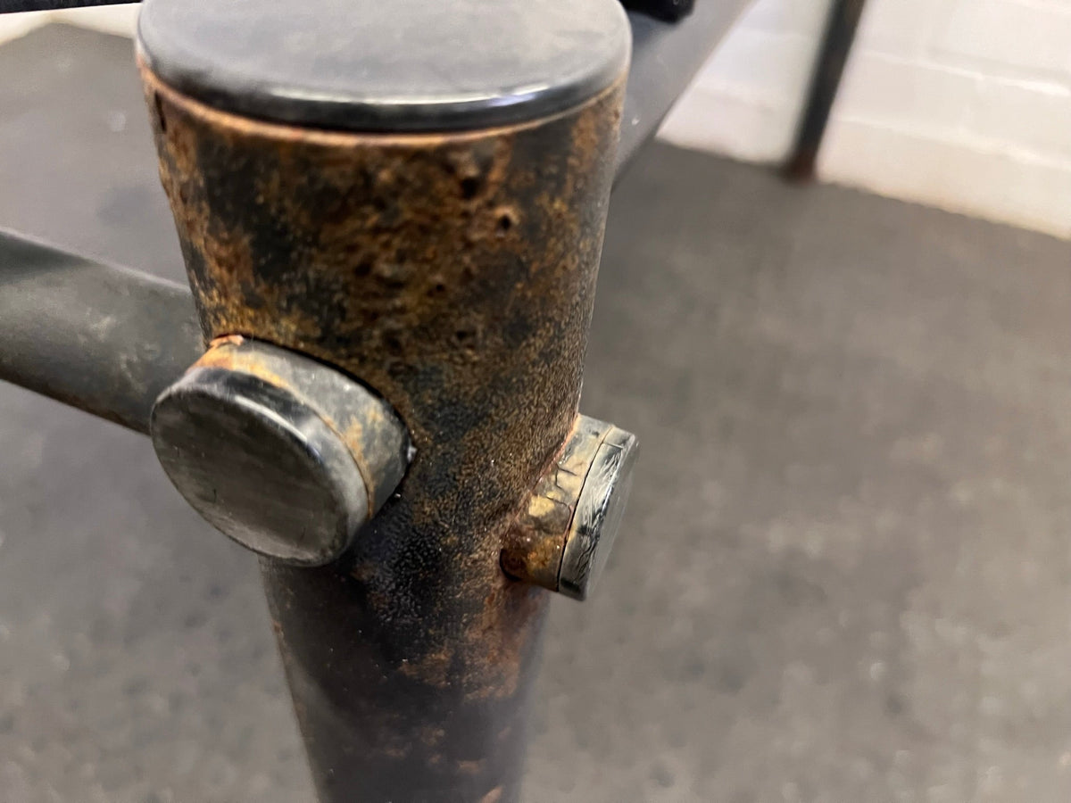Large Glass Top Outdoor Table (Slightly Rusted)