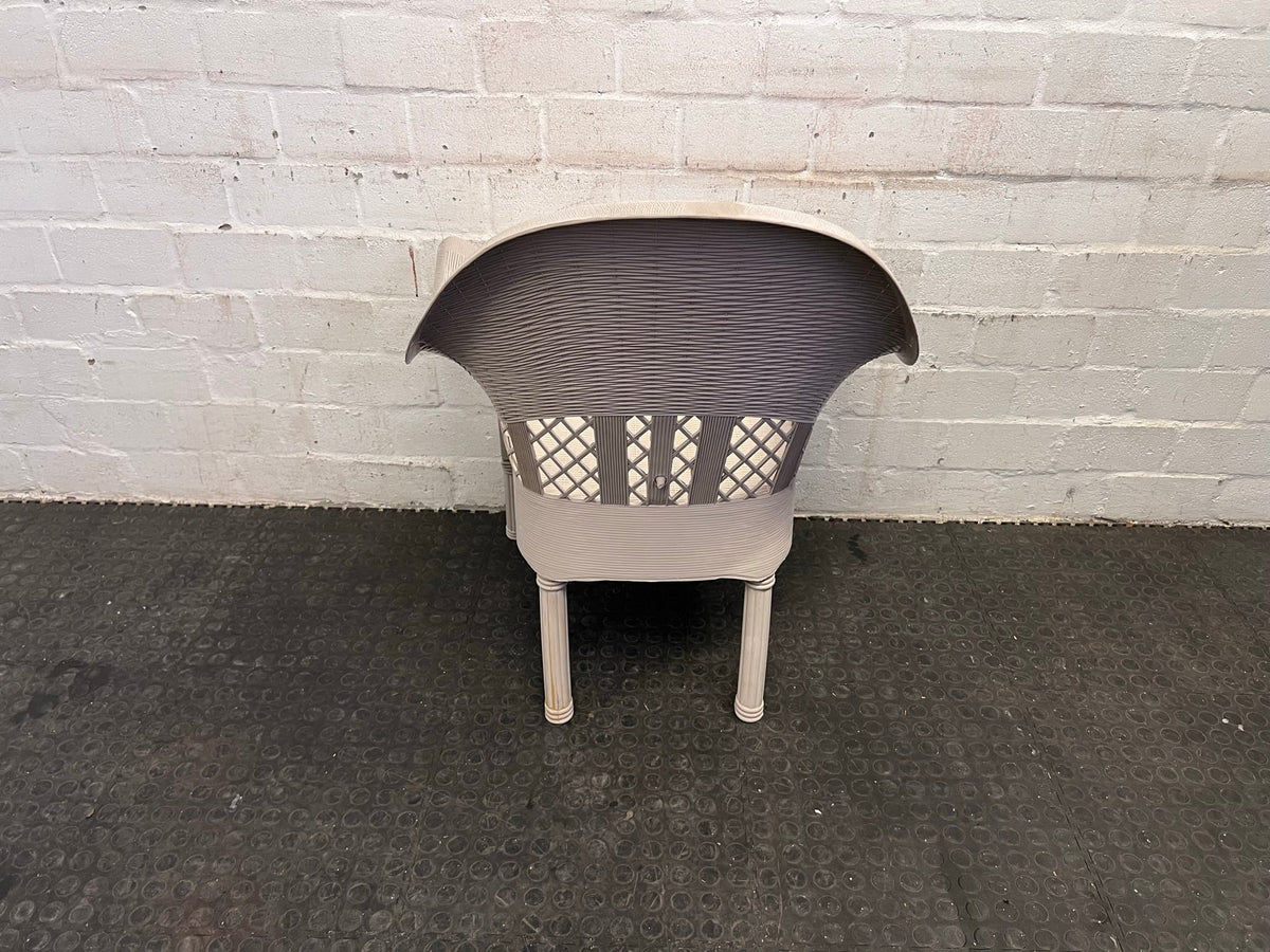 White Wicker Outdoor Chair