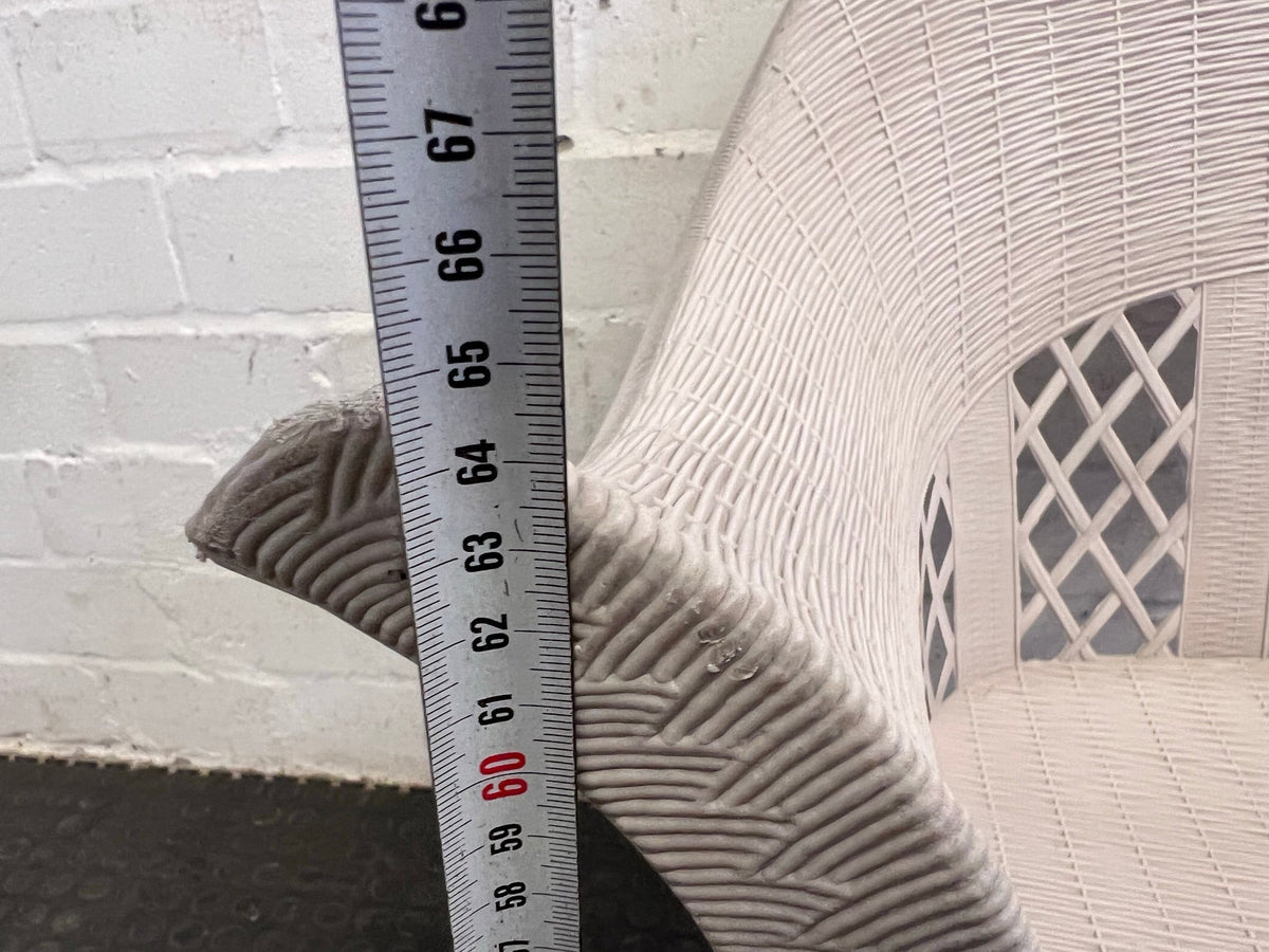 White Wicker Outdoor Chair (Missing Leg)