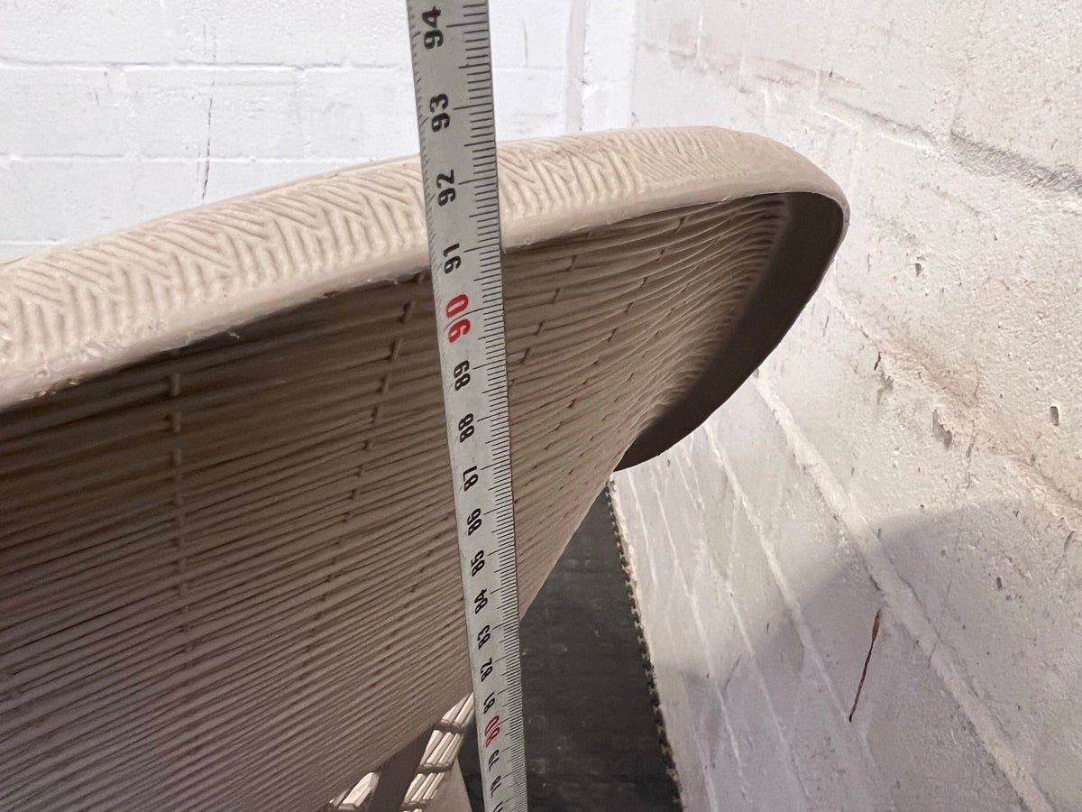 White Wicker Outdoor Chair (Missing Leg)