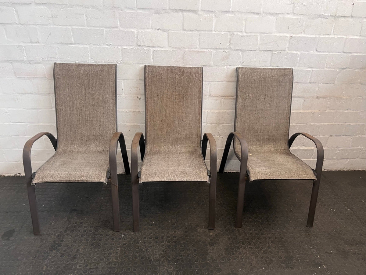 Grey Metal Framed Patio Chair