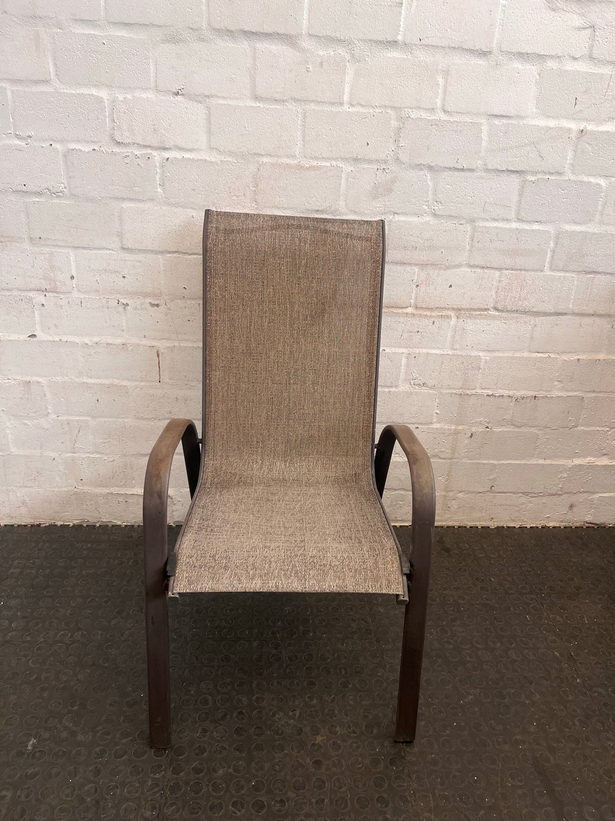 Grey Metal Framed Patio Chair