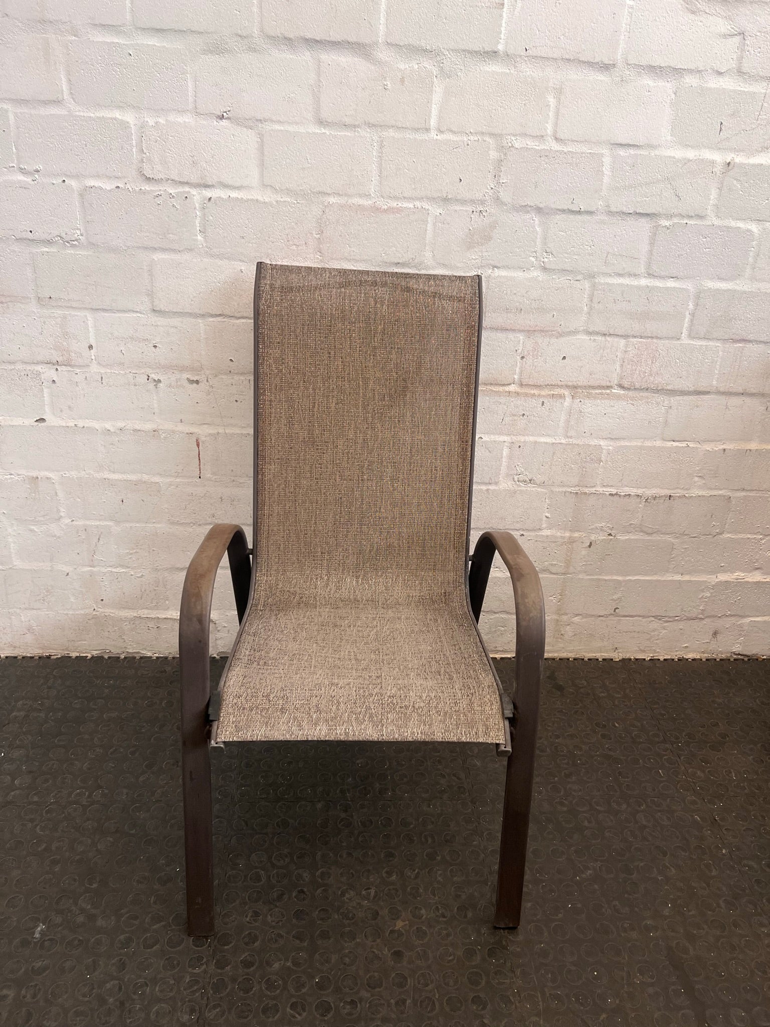 Grey Metal Framed Patio Chair