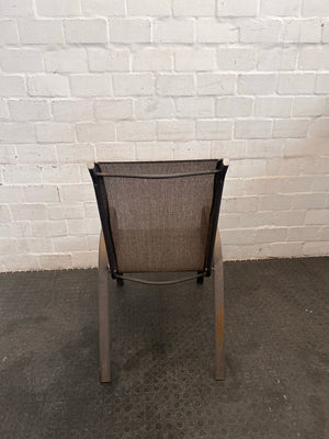 Grey Metal Framed Patio Chair (Some Tears in Material)