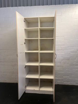 White Two Door Moveable Cupboard - REDUCED