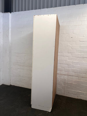 White Two Door Moveable Cupboard (Some Chipping) - REDUCED