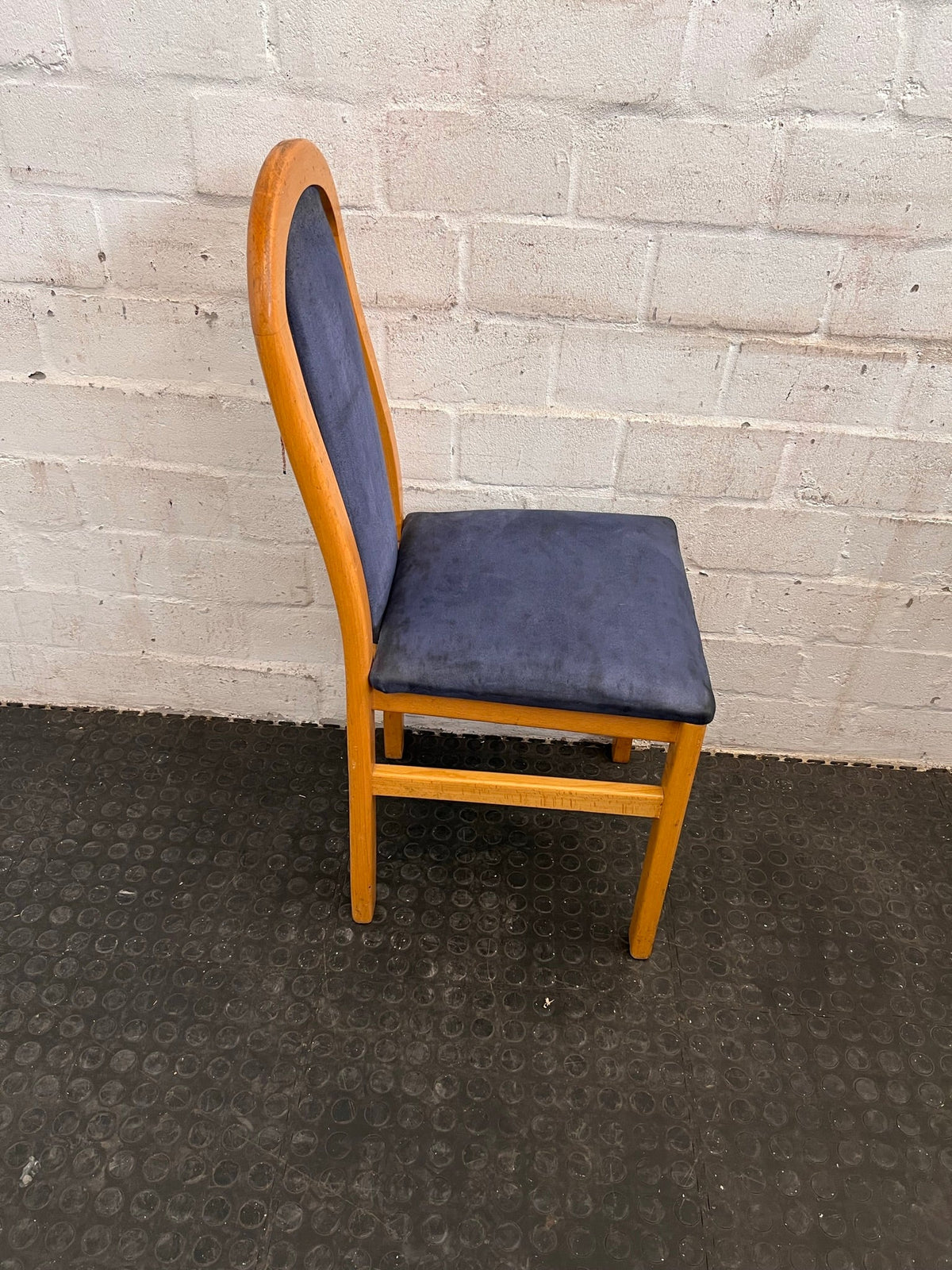 Wooden Blue Cushioned Dining Chair - PRICE DROP