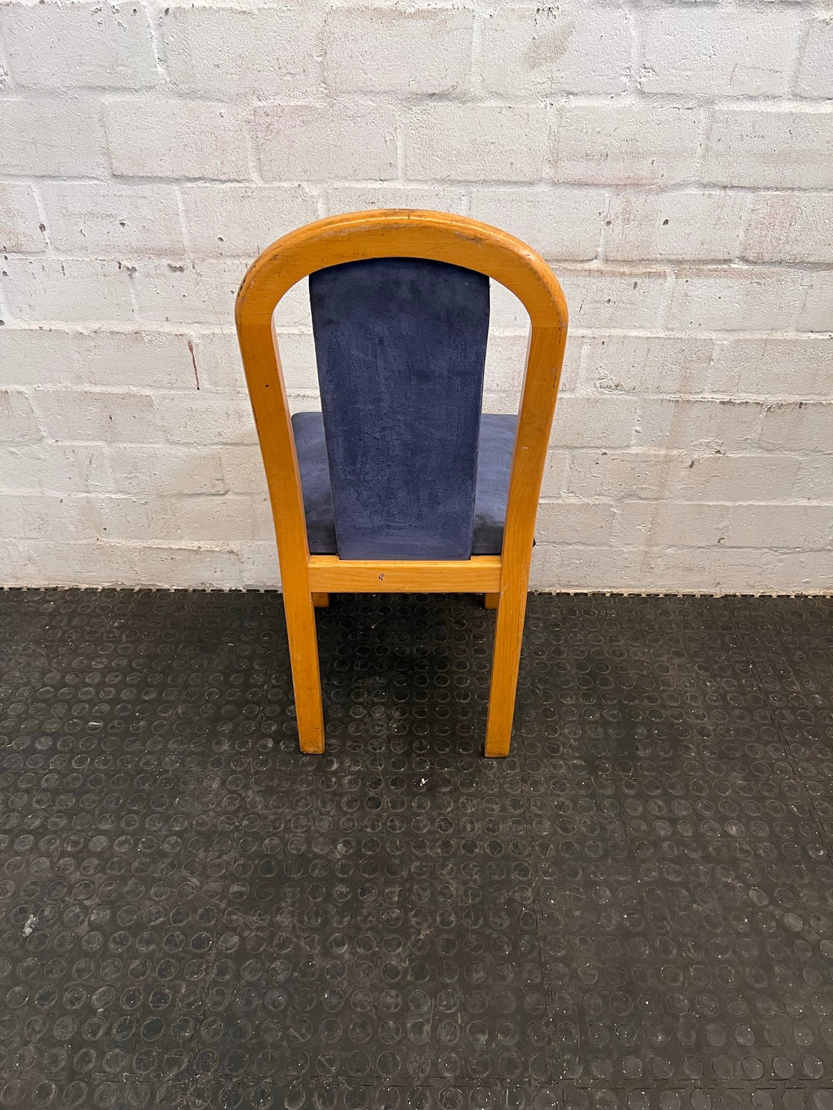 Wooden Blue Cushioned Dining Chair - PRICE DROP