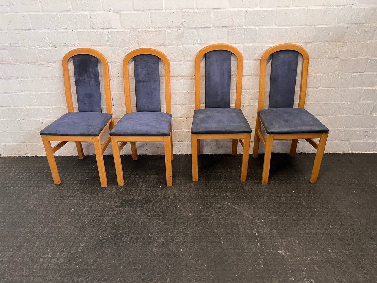 Wooden Blue Cushioned Dining Chair - PRICE DROP