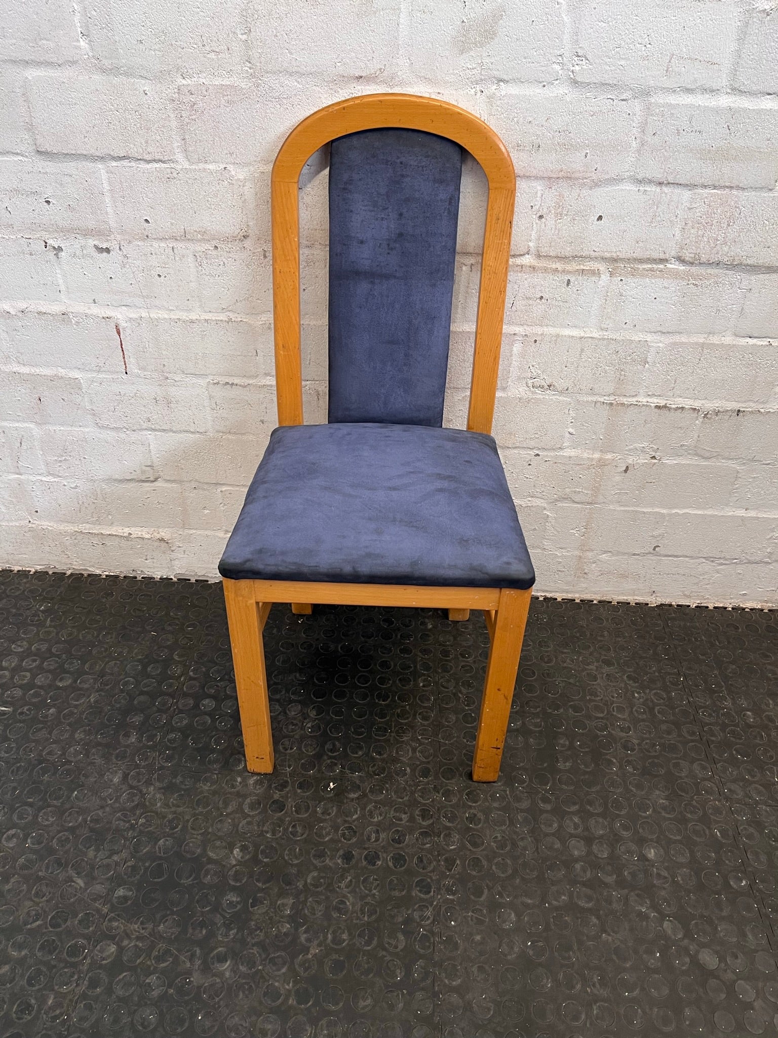 Wooden Blue Cushioned Dining Chair - PRICE DROP - 2ndhandwarehouse.com