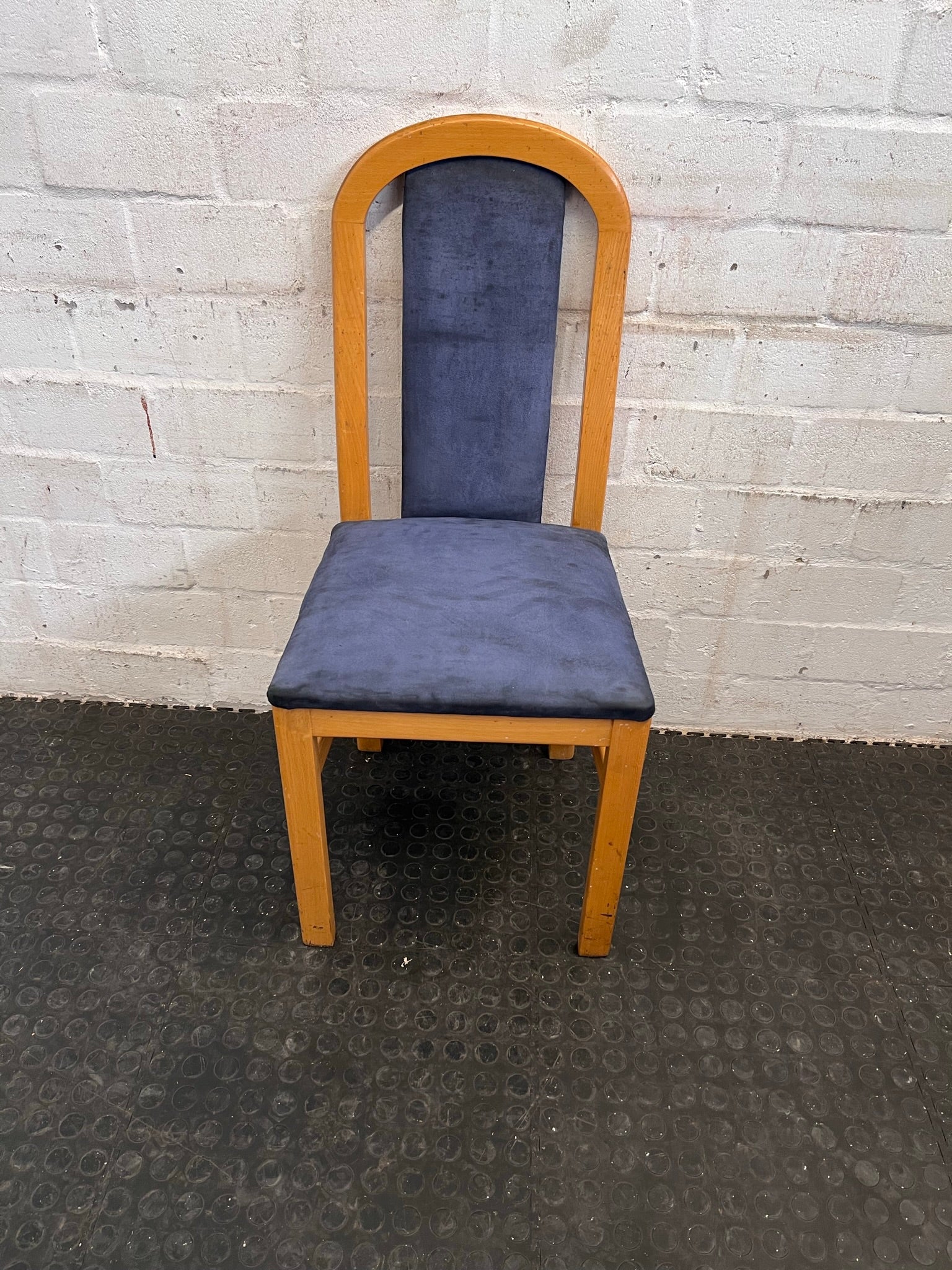 Wooden Blue Cushioned Dining Chair