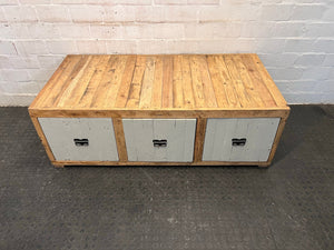 Six Drawer Storage Pallet Wood Coffee Table - REDUCED