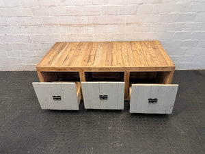 Six Drawer Storage Pallet Wood Coffee Table - REDUCED