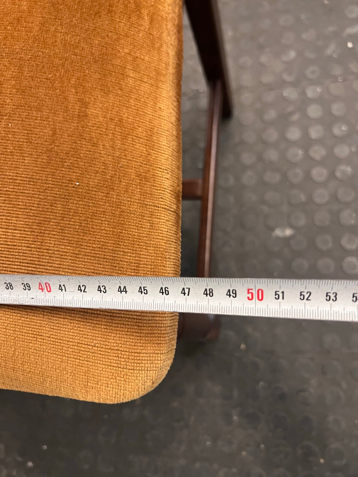 Wooden Dining Chair with Mustard Fabric Seat - PRICE DROP