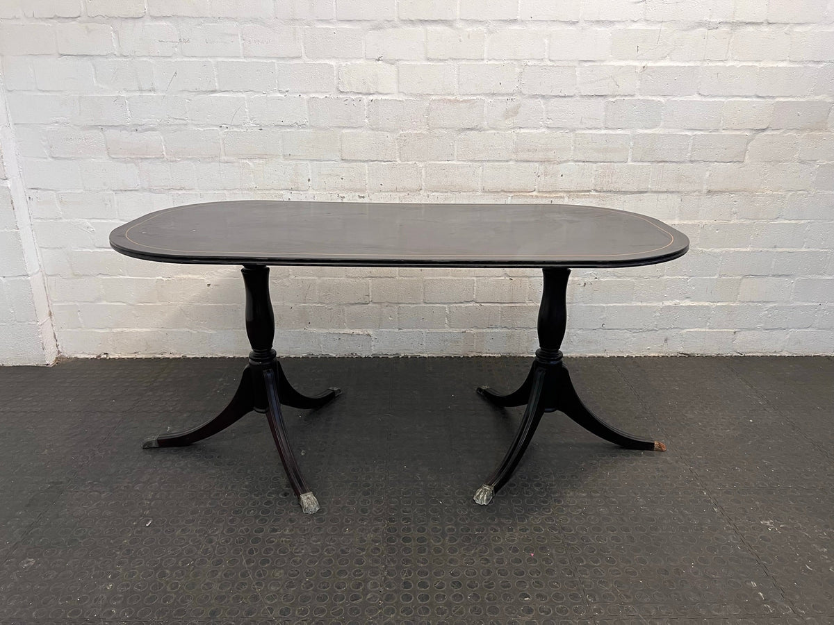 Oval Shaped Dark Wood Dining Table (Missing Glide) - REDUCED