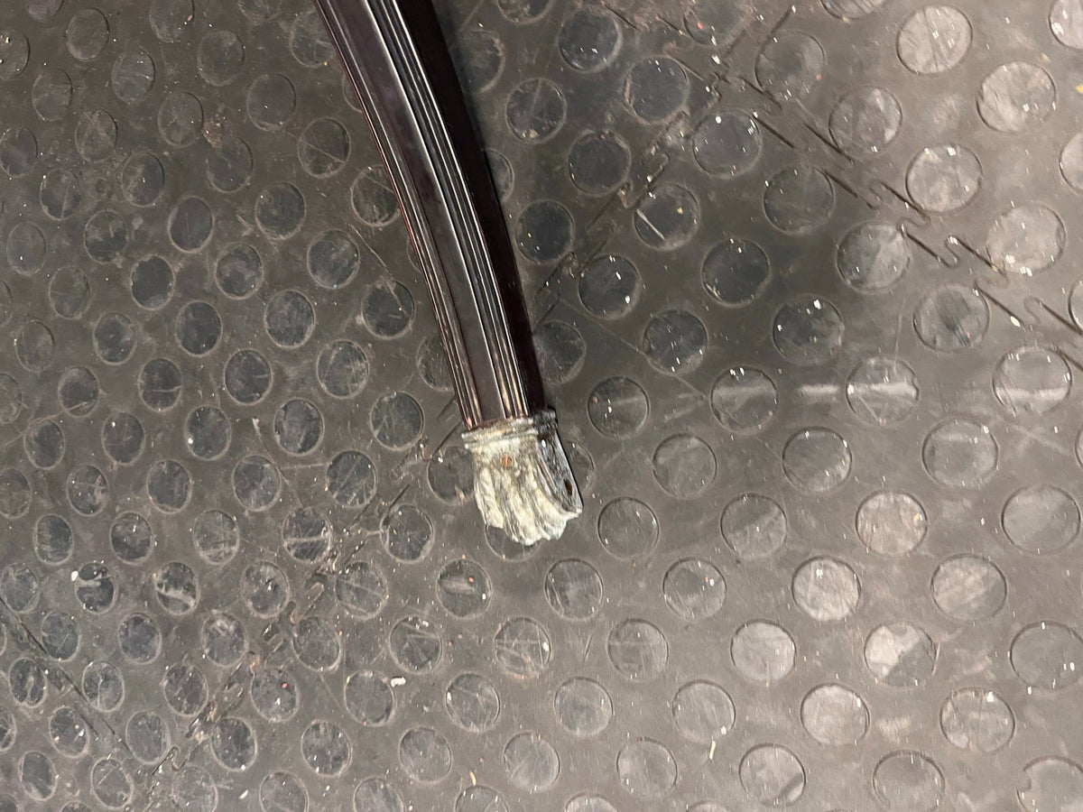 Oval Shaped Dark Wood Dining Table (Missing Glide) - REDUCED