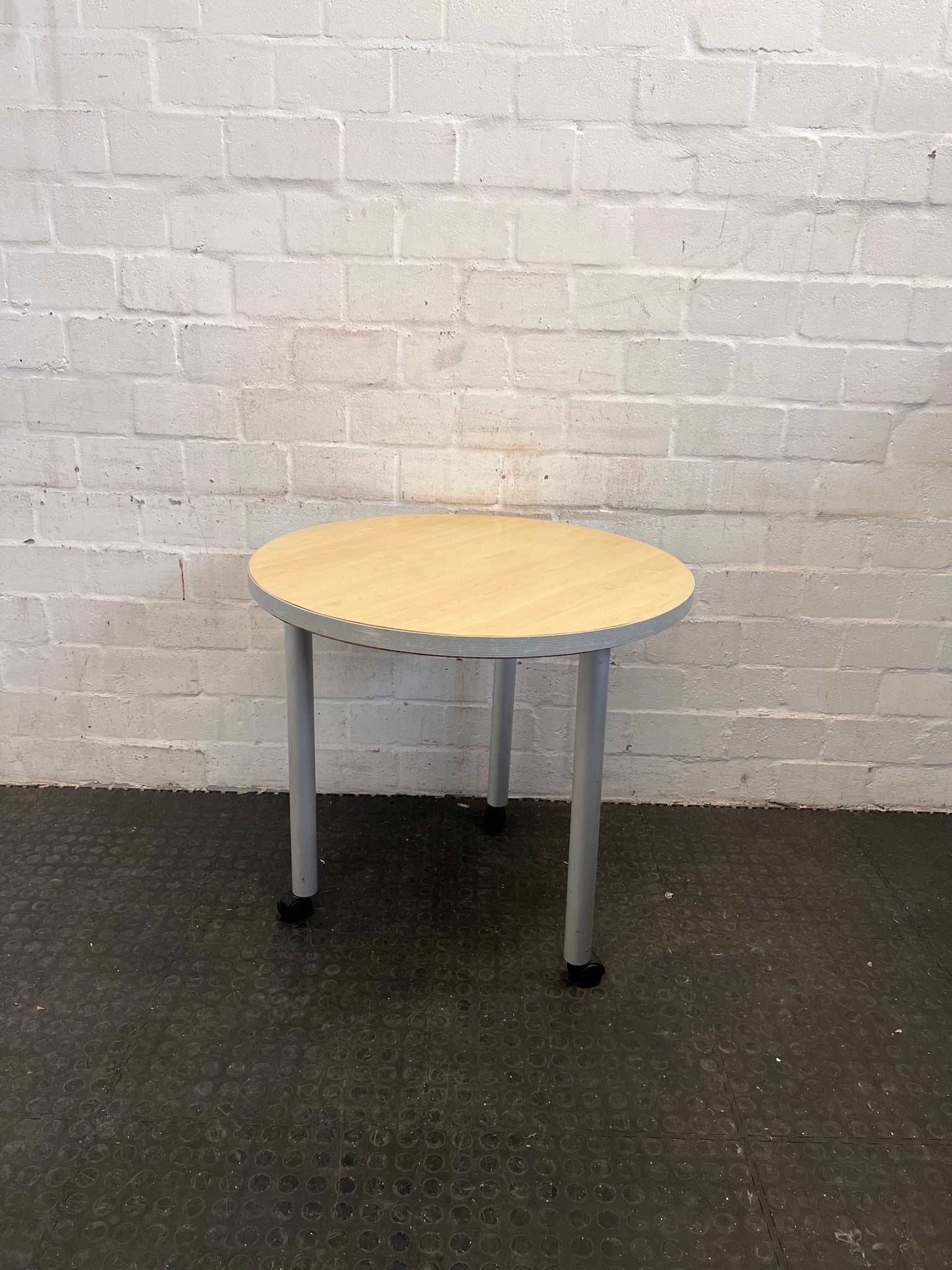 Round Office Side Table on Wheels - PRICE DROP