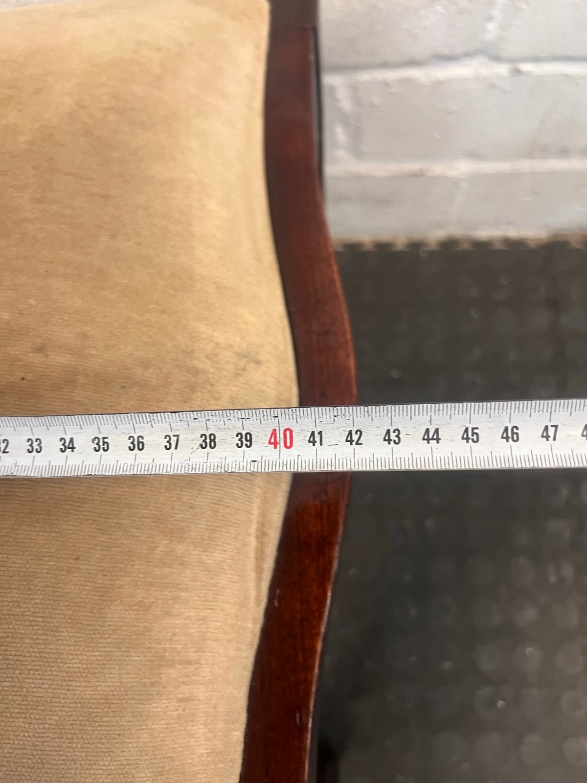 Wooden Dining Chair with Cream Cushioned Seat (Arm Rests) - PRICE DROP