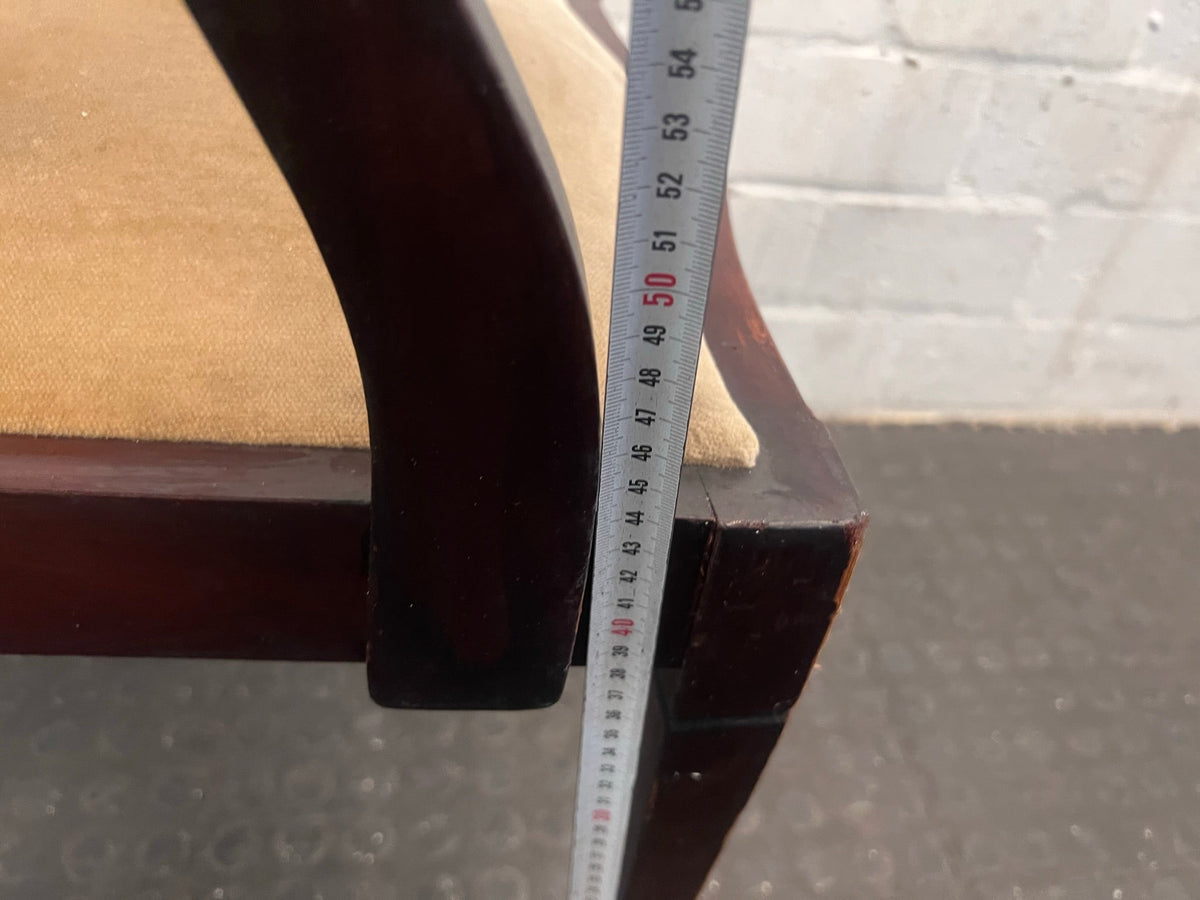 Wooden Dining Chair with Cream Cushioned Seat (Arm Rests) - PRICE DROP