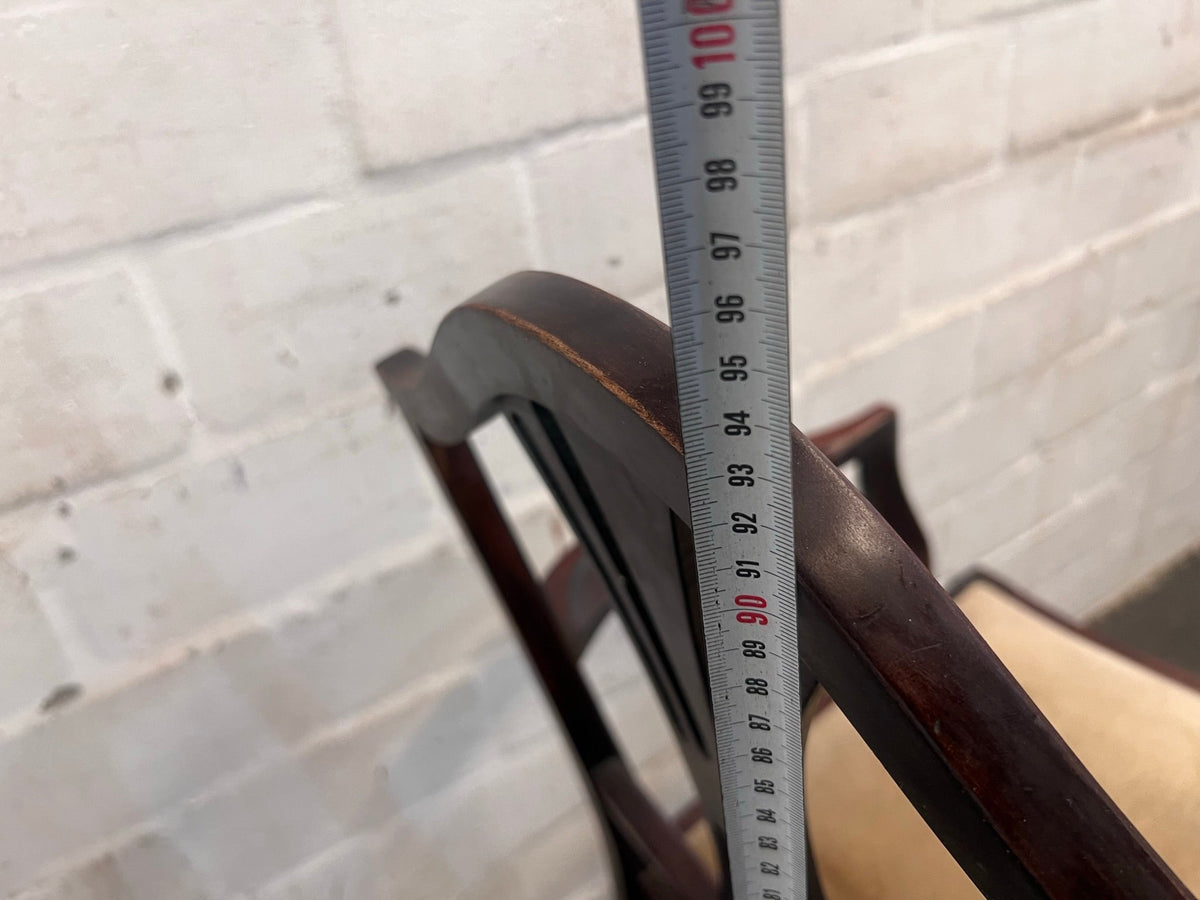 Wooden Dining Chair with Cream Cushioned Seat (Arm Rests) - PRICE DROP