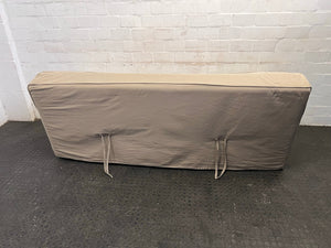 Tan Fabric Two Seater Couch with Slip Cover - REDUCED