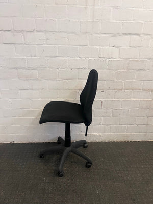 Black Office Chair On Wheels With No Arm Rest