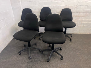 Black Office Chair On Wheels With No Arm Rest