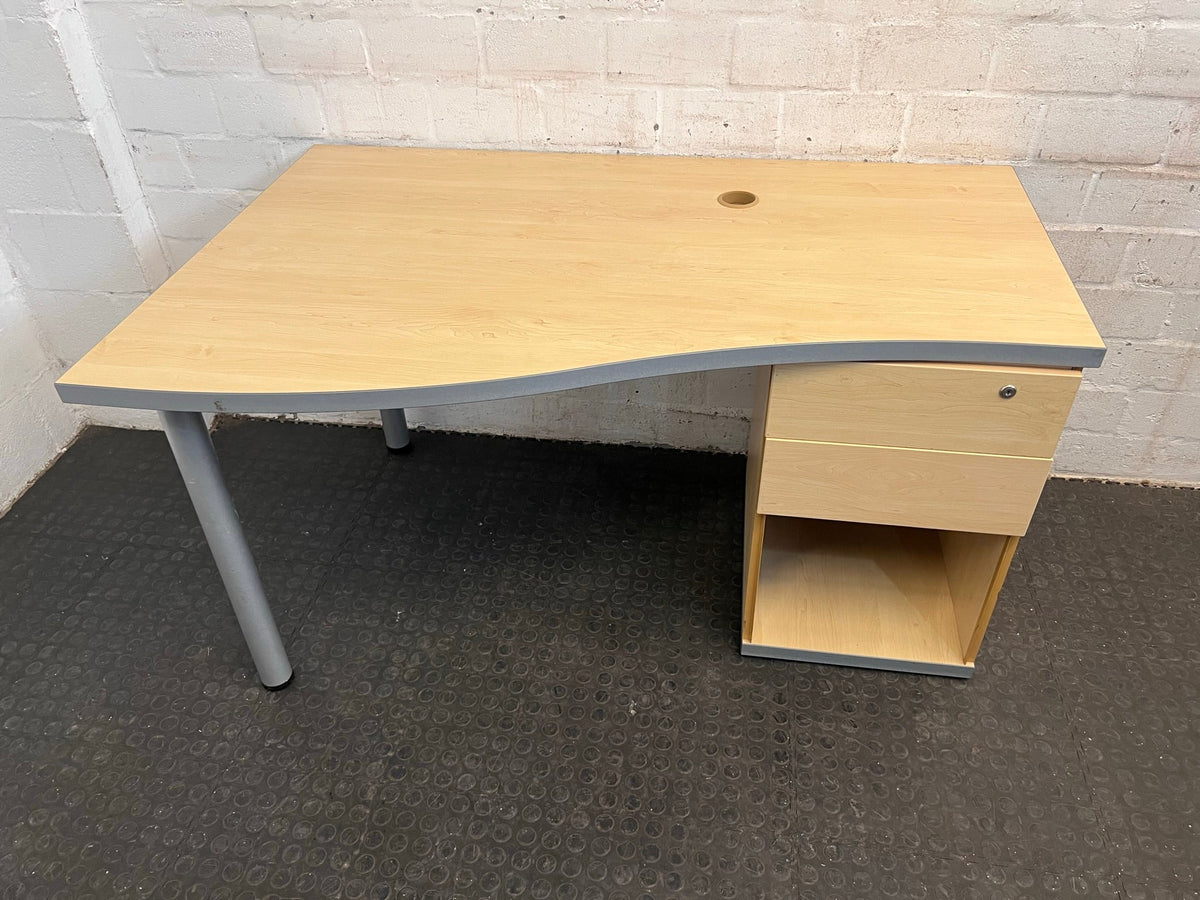 2 Drawer Desk With Credenza