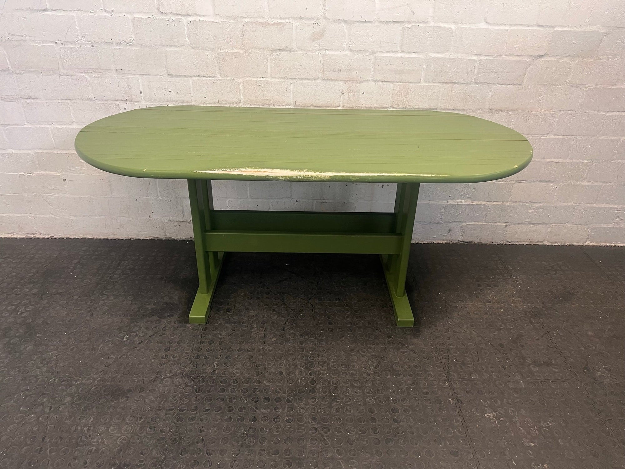 Green Patio/Dining Table (Some Damage to Paint/Sun Damage)