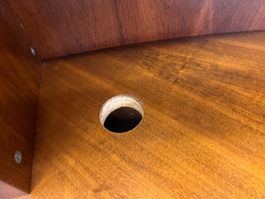 Curved Kiaat Wood Reception Desk - REDUCED