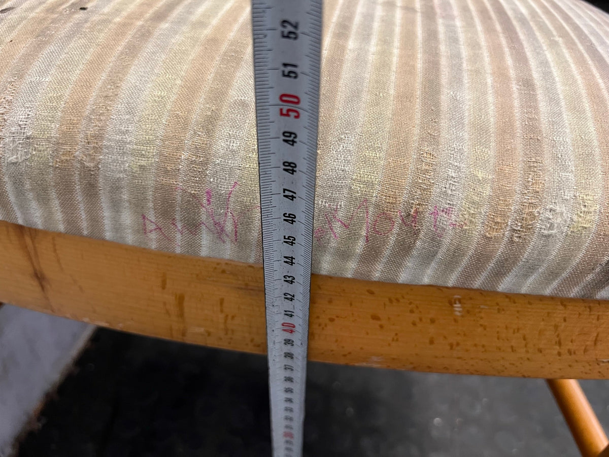 Wooden Framed and Striped Cushioned Arm Chair (Slight Tears in Seat) - PRICE DROP