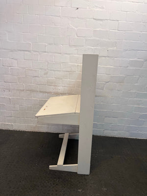 White Study Table with Two Tier Shelf (Some Chipping)