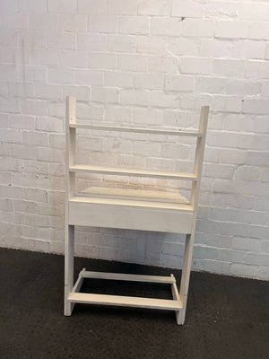 White Study Table with Two Tier Shelf (Some Chipping)