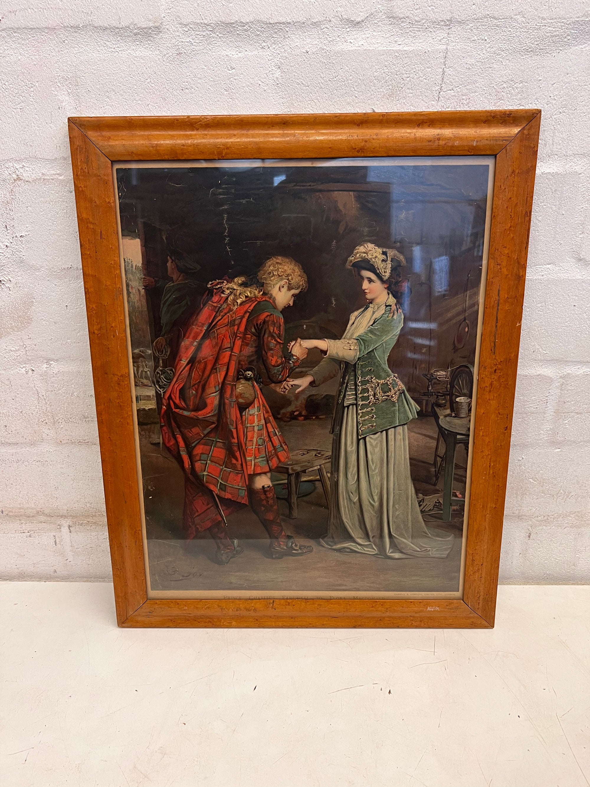 Framed Art Print Illustration - Prince Charlie's arewell to Flora Macdonald