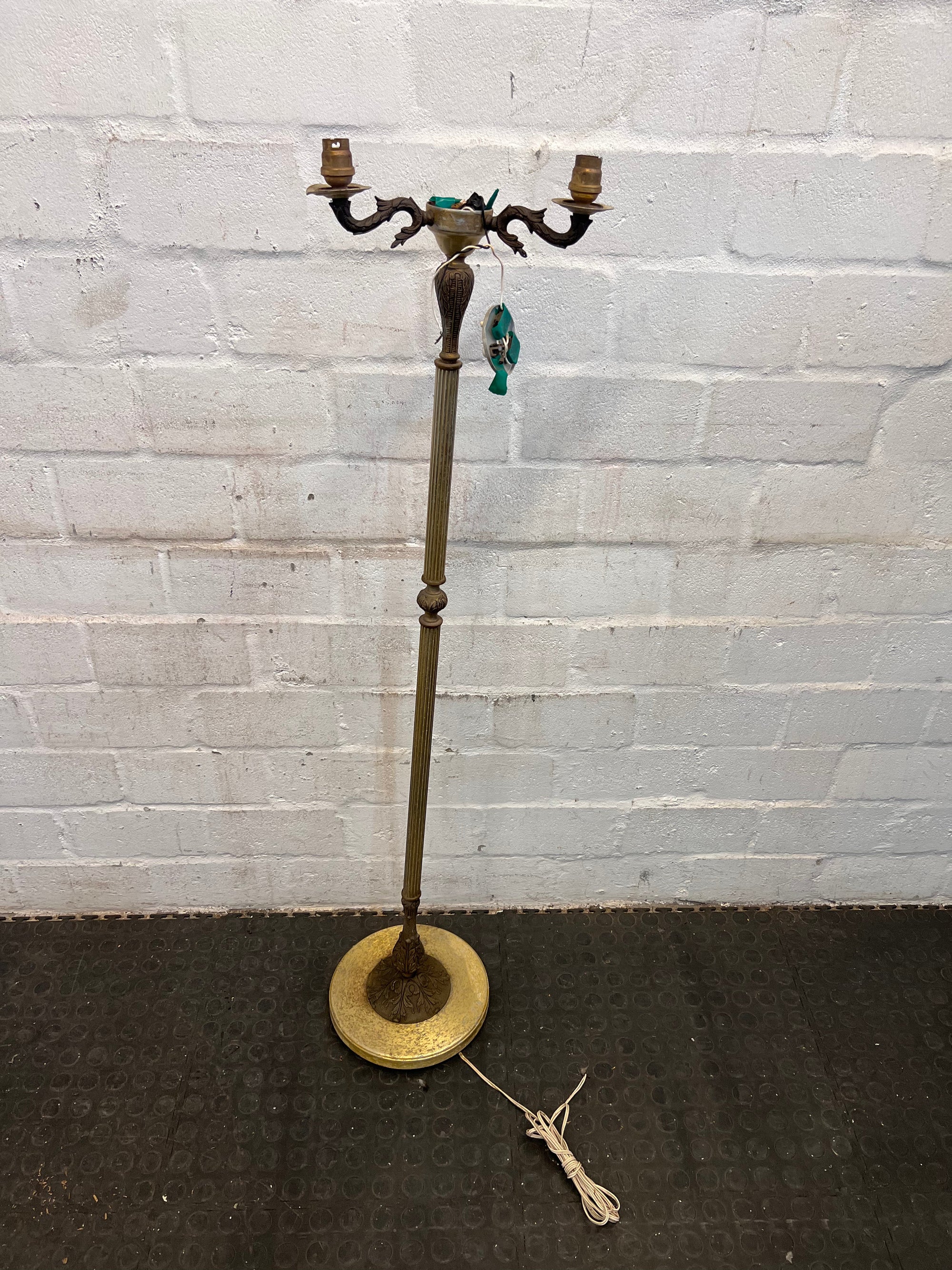 Vintage Decorative Standing Lamp - 2 Light fittings - needs repair