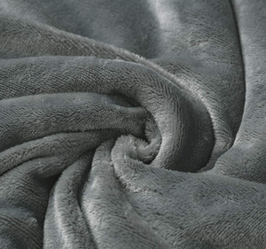 Sherpa Flannel Soft Blanket Available on both sides. Multiple colour. - Gray. 2 - Three Quarter -