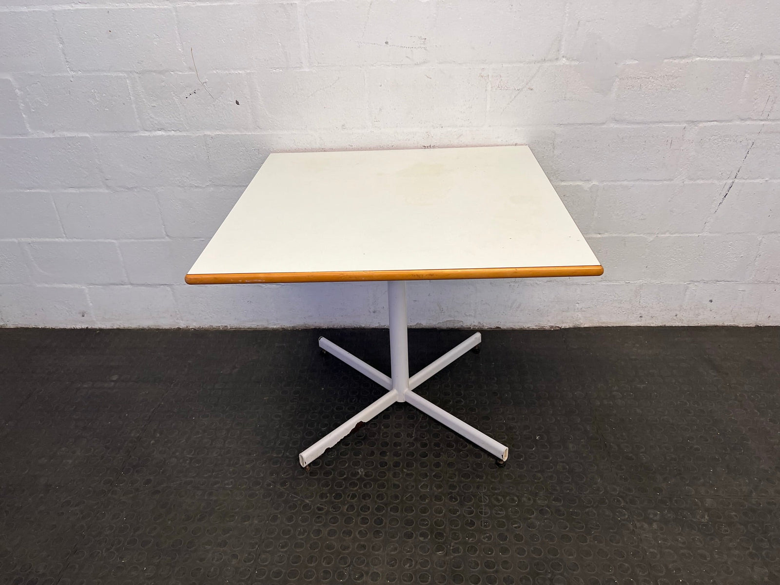 White Square Beech Wooden Table (90cm x 90cm) - 2ndhandwarehouse.com