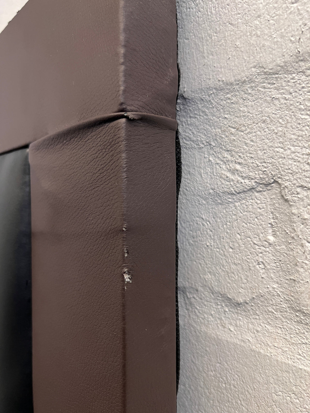 Black Leather Double Headboard (some damage) - REDUCED