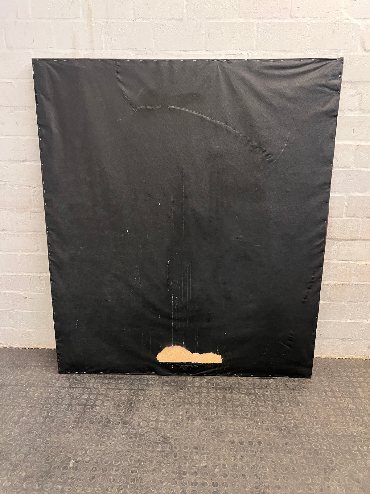 Black Leather Double Headboard (some damage) - REDUCED