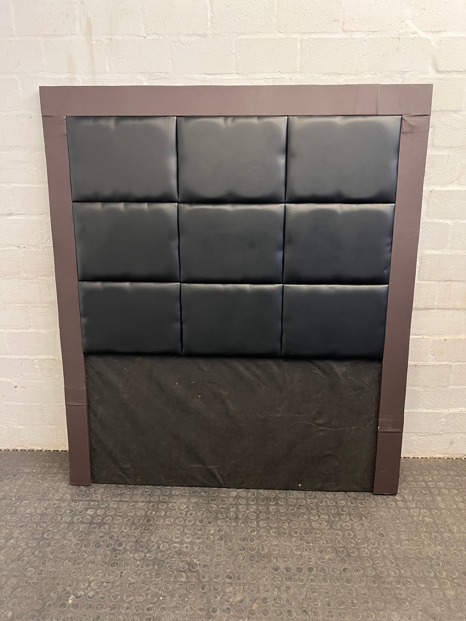 Black Leather Double Headboard (some damage) - REDUCED - 2ndhandwarehouse.com