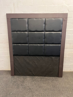 Black Leather Double Headboard (some damage) - REDUCED