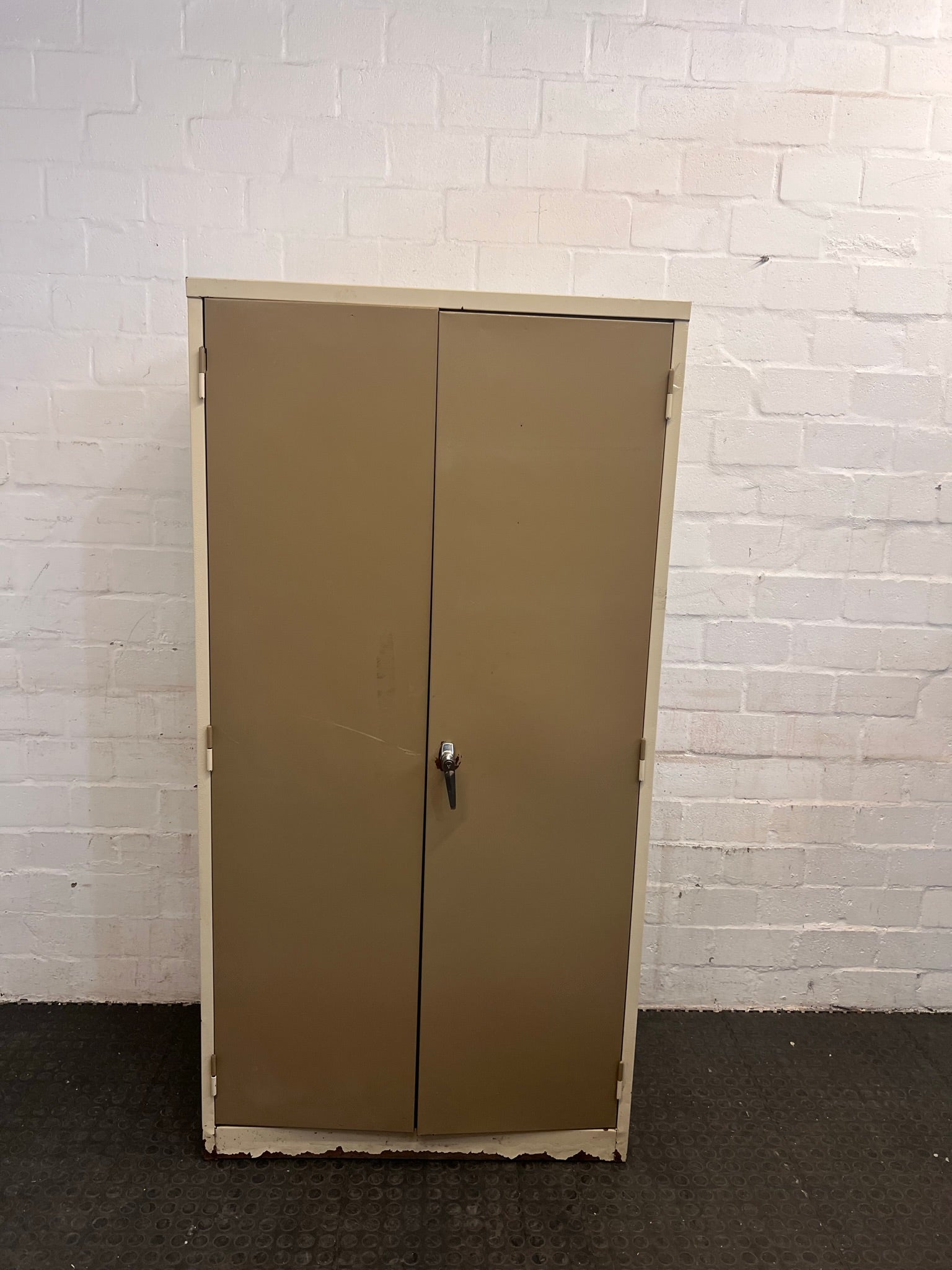 Beige Two Door Steel Filing Cabinet (Dented and Scratched)