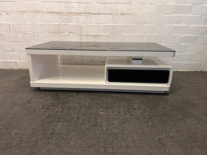 Black and White Tempered Glass Coffee Table - REDUCED