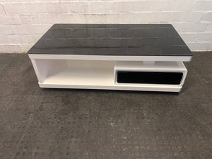 Black and White Tempered Glass Coffee Table - REDUCED